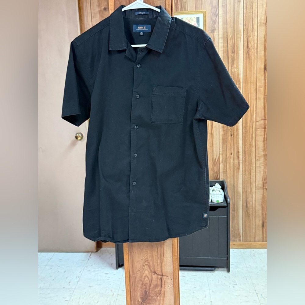 Roark Men’s Short Sleeve Button-Up Shirt - Black
